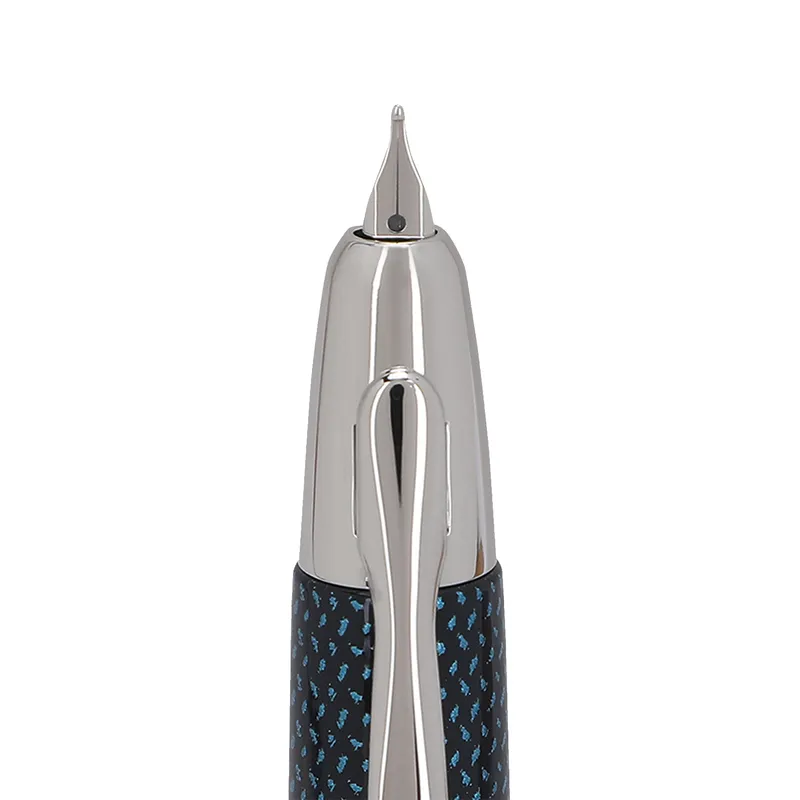 Pilot 2082 Kasuri Blue Capless Retractable Fountain Pen with Rhodium-Plated Trims