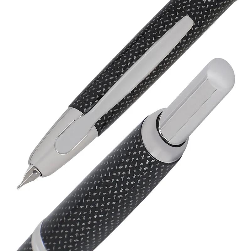 Pilot 2076 Kasuri Black Capless Retractable Fountain Pen with Rhodium-Plated Trims
