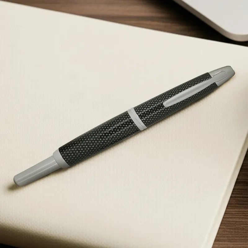 Pilot 2076 Kasuri Black Capless Retractable Fountain Pen with Rhodium-Plated Trims