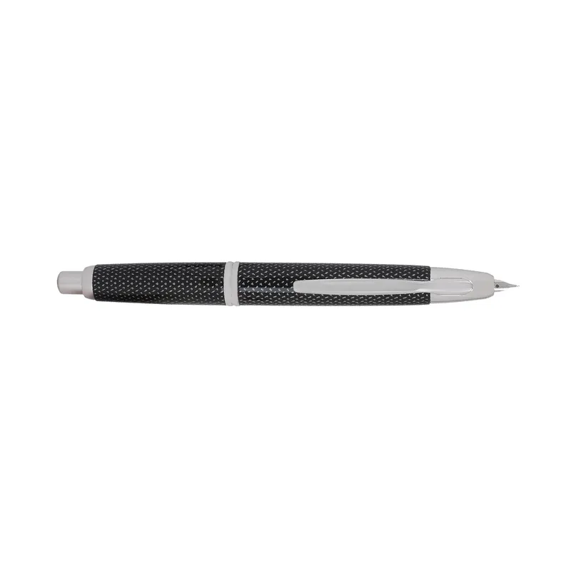 Pilot 2076 Kasuri Black Capless Retractable Fountain Pen with Rhodium-Plated Trims