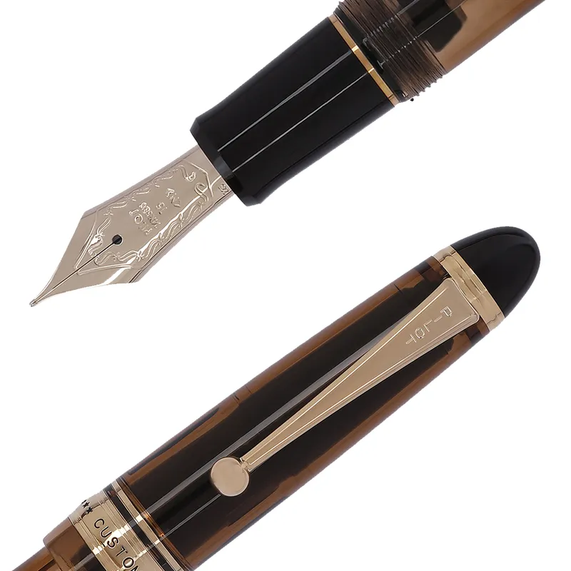 Pilot 2199 Custom 823 Brown Fountain Pen with Ink Bottle-Medium
