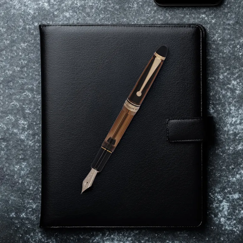 Pilot 2199 Custom 823 Brown Fountain Pen with Ink Bottle-Medium
