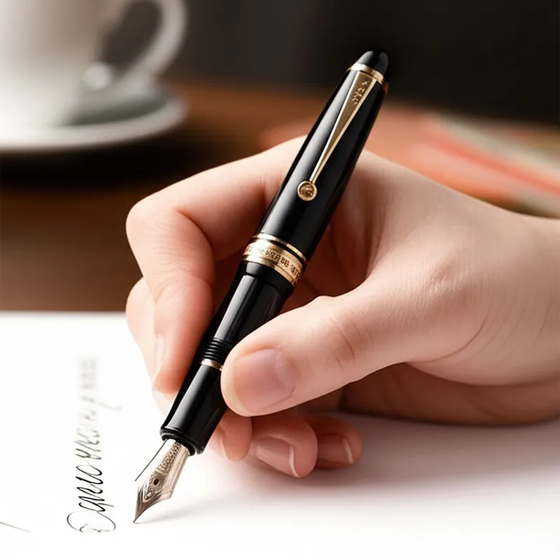 Pilot 2196 Custom 823 Black Fountain Pen with Ink Bottle-Medium