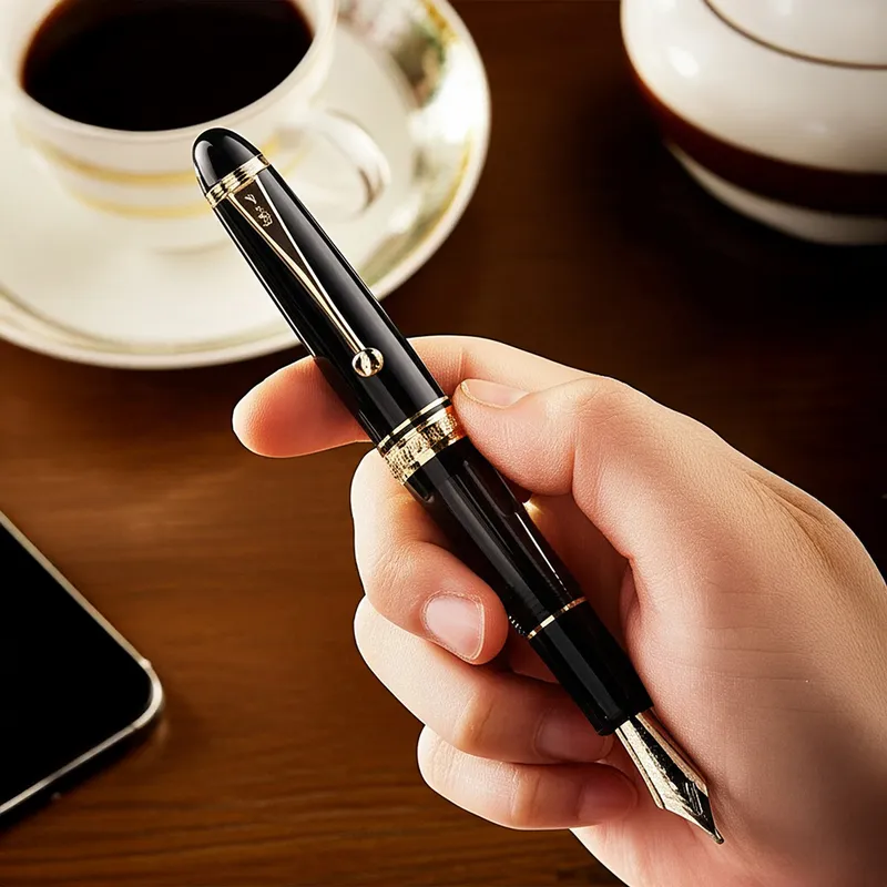 Pilot 2196 Custom 823 Black Fountain Pen with Ink Bottle-Medium