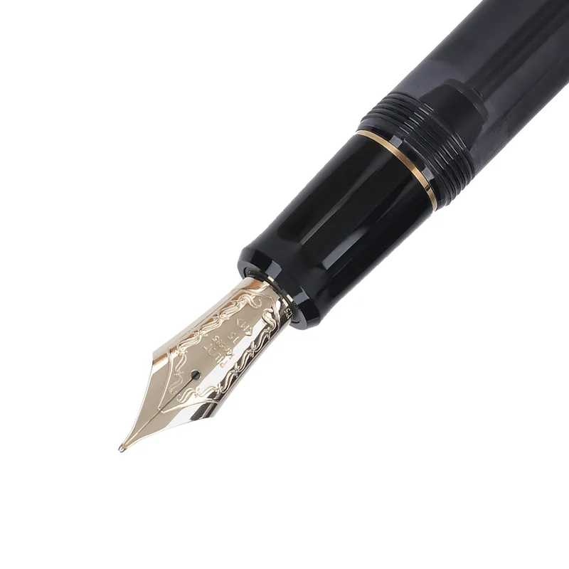 Pilot 2196 Custom 823 Black Fountain Pen with Ink Bottle-Medium