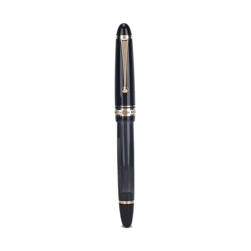 Pilot 2196 Custom 823 Black Fountain Pen with Ink Bottle-Medium