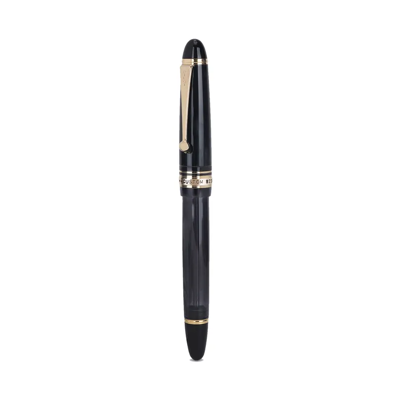 Pilot 2196 Custom 823 Black Fountain Pen with Ink Bottle-Medium