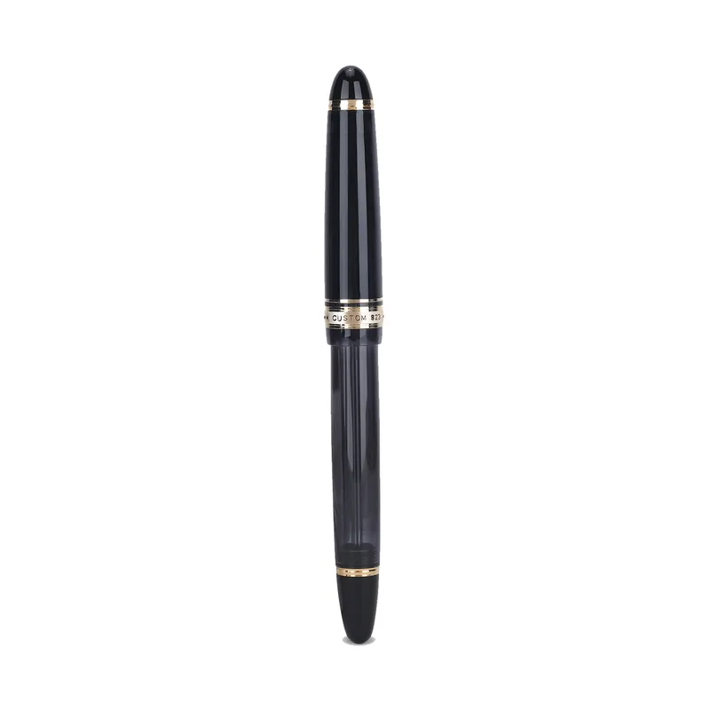 Pilot 2196 Custom 823 Black Fountain Pen with Ink Bottle-Medium