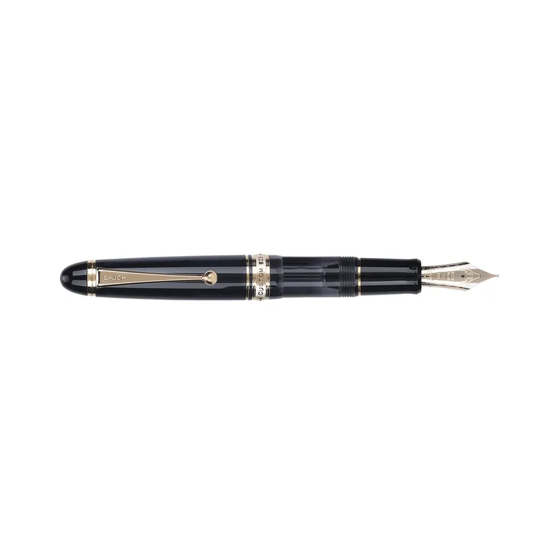 Pilot 2196 Custom 823 Black Fountain Pen with Ink Bottle-Medium