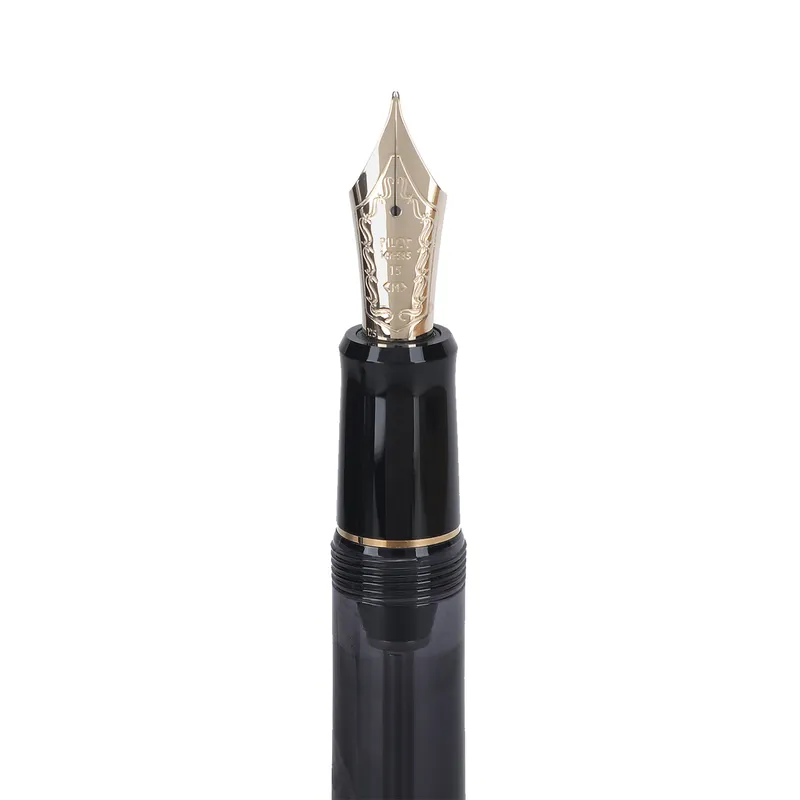 Pilot 2196 Custom 823 Black Fountain Pen with Ink Bottle-Medium