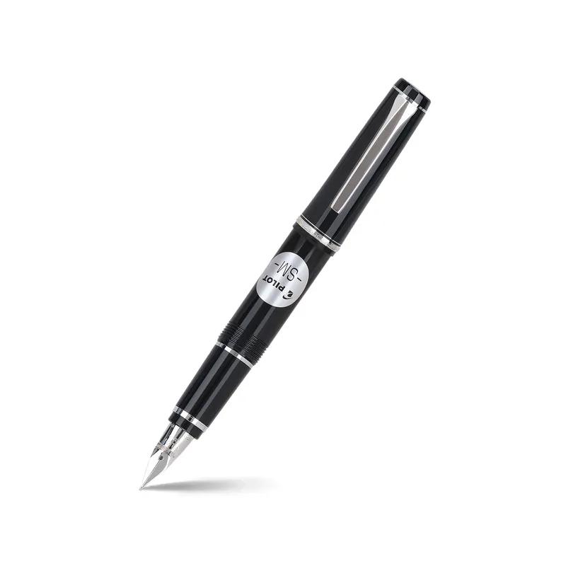Pilot 2120 Falcon Black with Rhodium-Plated Trims, Soft Fountain Pen-Medium
