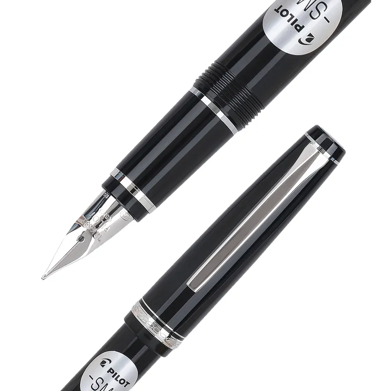 Pilot 2120 Falcon Black with Rhodium-Plated Trims, Soft Fountain Pen-Medium