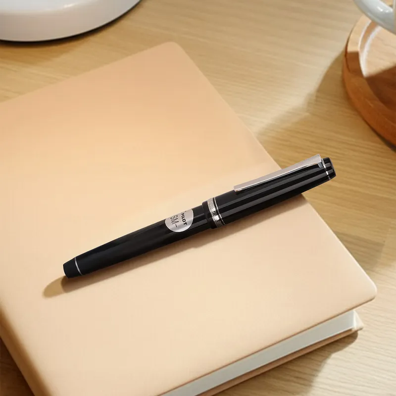 Pilot 2120 Falcon Black with Rhodium-Plated Trims, Soft Fountain Pen-Medium