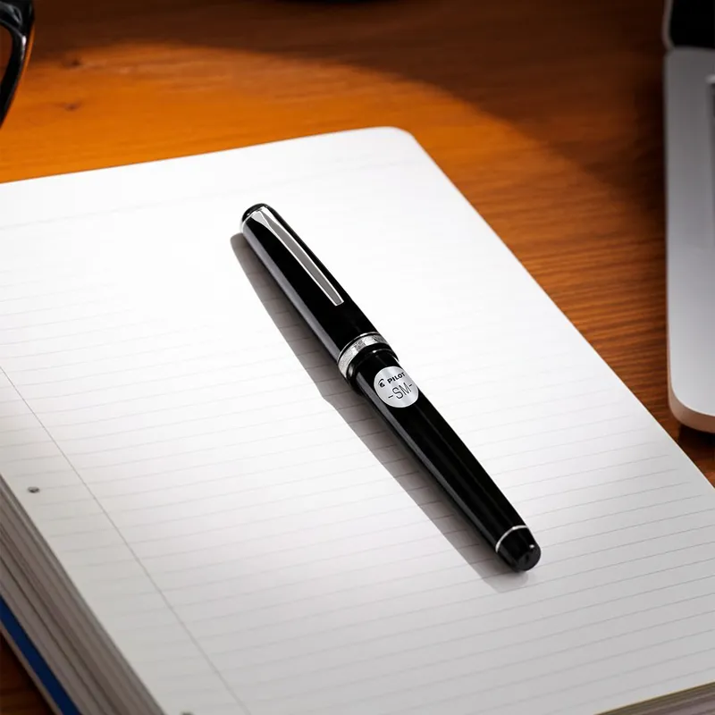 Pilot 2120 Falcon Black with Rhodium-Plated Trims, Soft Fountain Pen-Medium