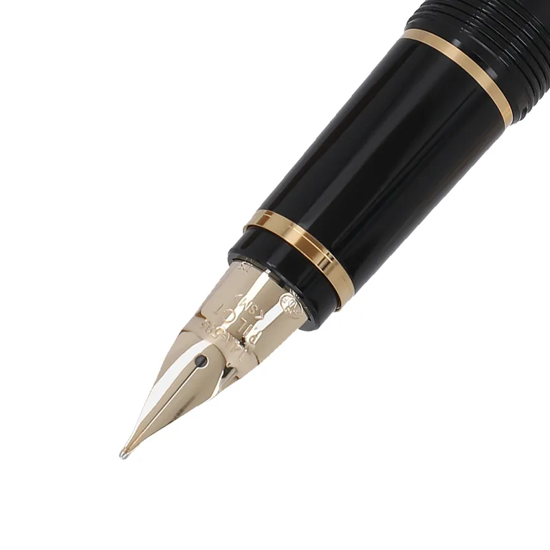 Pilot 2116 Falcon Black & Gold with Rhodium-Plated Trims Fountain Pen-Medium
