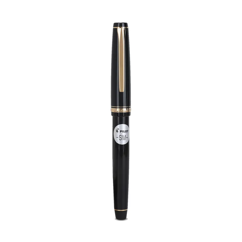 Pilot 2116 Falcon Black & Gold with Rhodium-Plated Trims Fountain Pen-Medium