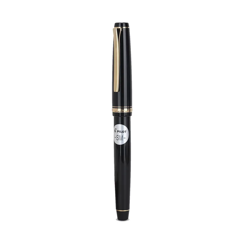Pilot 2116 Falcon Black & Gold with Rhodium-Plated Trims Fountain Pen-Medium