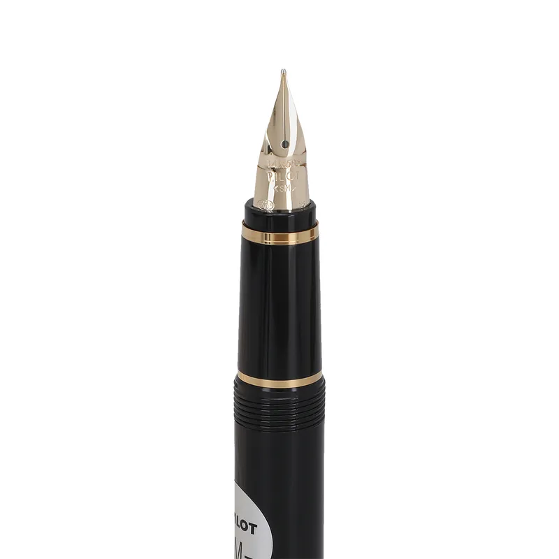 Pilot 2116 Falcon Black & Gold with Rhodium-Plated Trims Fountain Pen-Medium