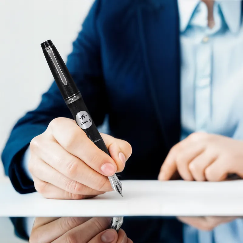 Pilot 2294 Justus 95 Net Black with Silver Trims Fountain Pen-Medium