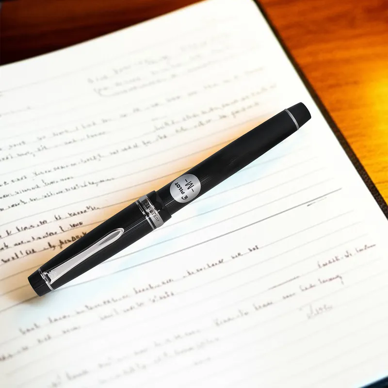 Pilot 2297 Justus 95 Black Stripe Fountain Pen with Silver Trim Fountain Pen-Medium