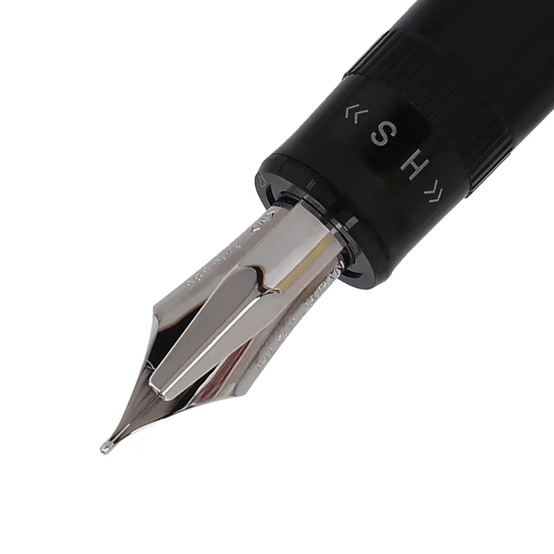 Pilot 2297 Justus 95 Black Stripe Fountain Pen with Silver Trim Fountain Pen-Medium