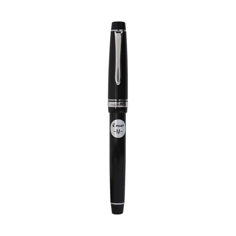 Pilot 2297 Justus 95 Black Stripe Fountain Pen with Silver Trim Fountain Pen-Medium