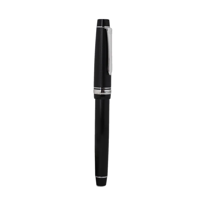 Pilot 2297 Justus 95 Black Stripe Fountain Pen with Silver Trim Fountain Pen-Medium