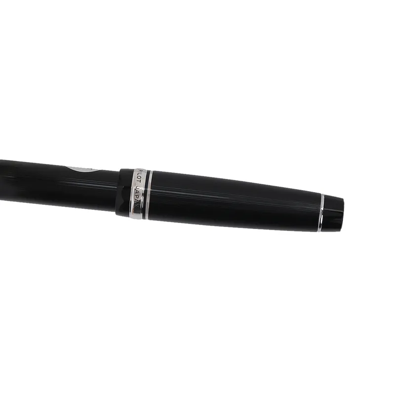 Pilot 2297 Justus 95 Black Stripe Fountain Pen with Silver Trim Fountain Pen-Medium