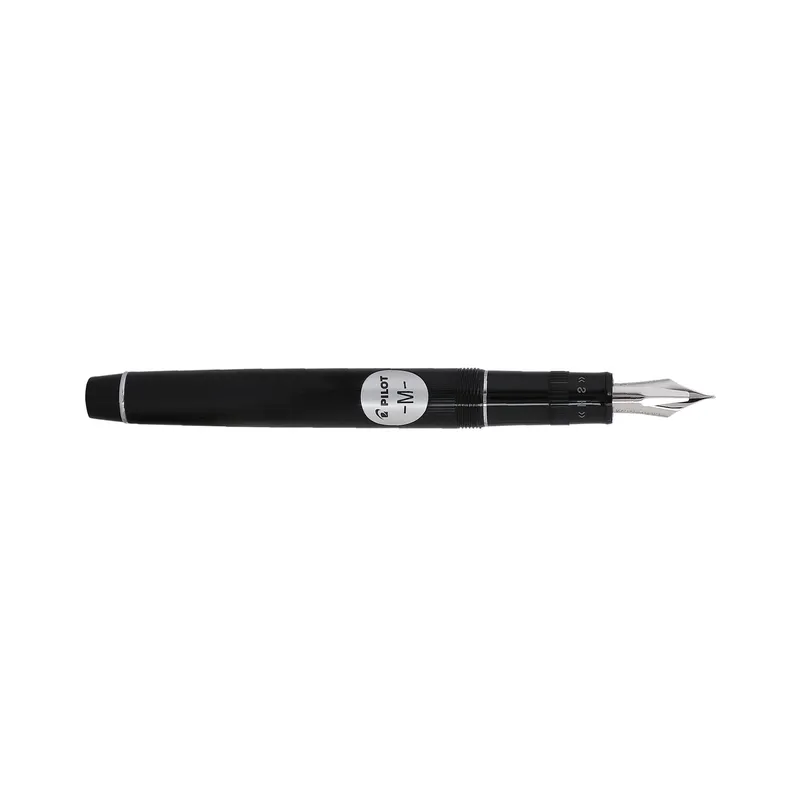 Pilot 2297 Justus 95 Black Stripe Fountain Pen with Silver Trim Fountain Pen-Medium
