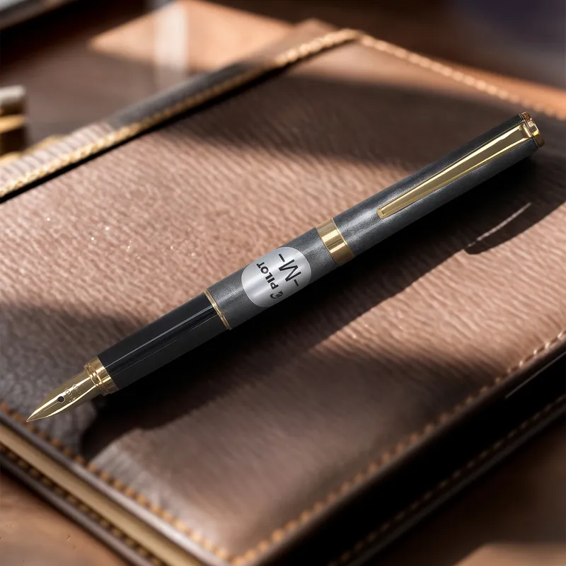 Pilot 2101 Cavalier Black & Grey Fountain Pen-Medium