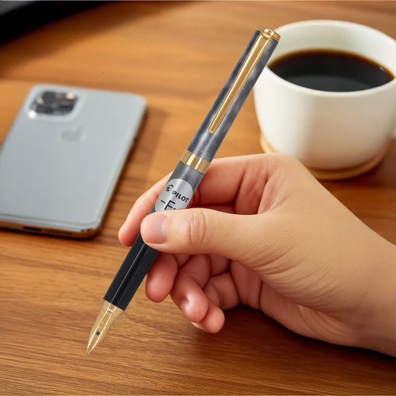 Pilot 2100 Cavalier Black & Grey Fountain Pen-Fine