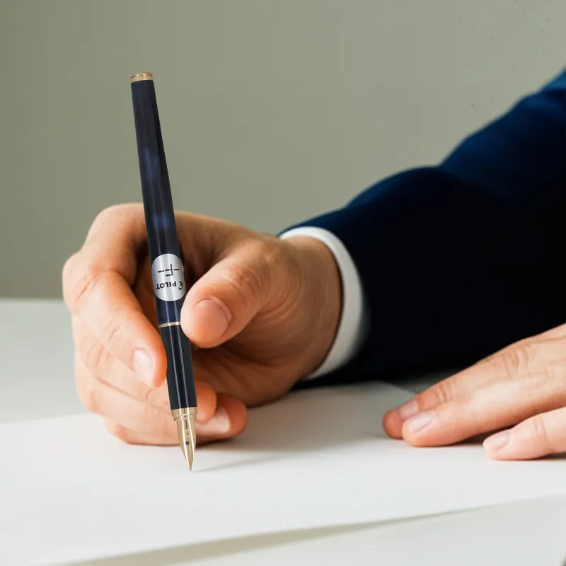 Pilot 2102 Cavalier Black & Blue Fountain Pen-Fine