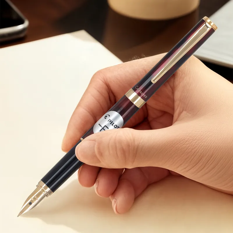 Pilot 2104 Cavalier Black & Red Fountain Pen-Fine