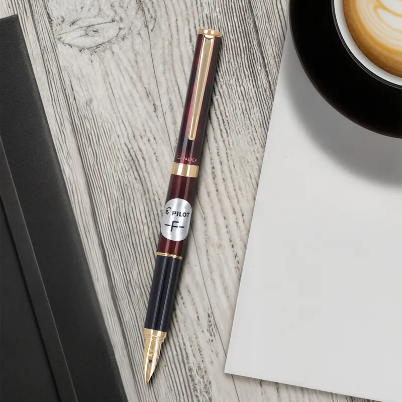 Pilot 2104 Cavalier Black & Red Fountain Pen-Fine