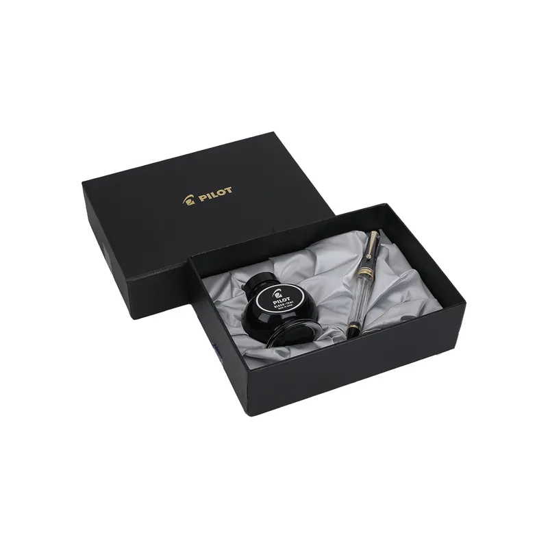 Pilot 2335 Custom 823 Clear Fountain Pen with Ink Bottle-Medium