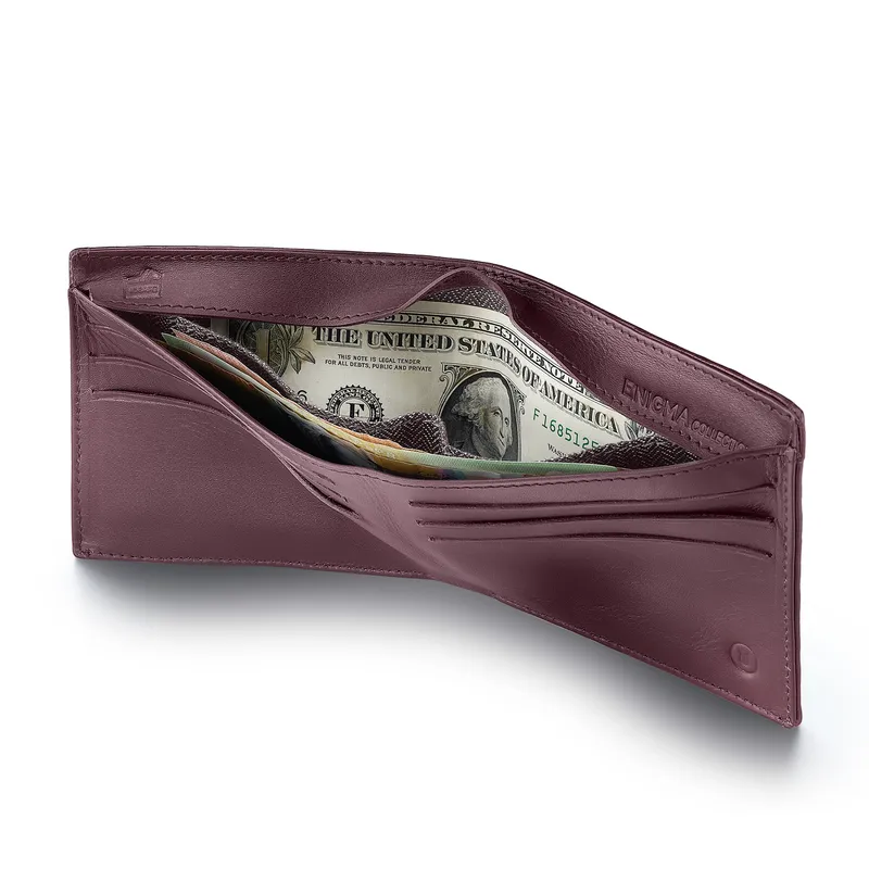 Lapis Bard Enigma Bi-Fold Wallet - Bordeaux