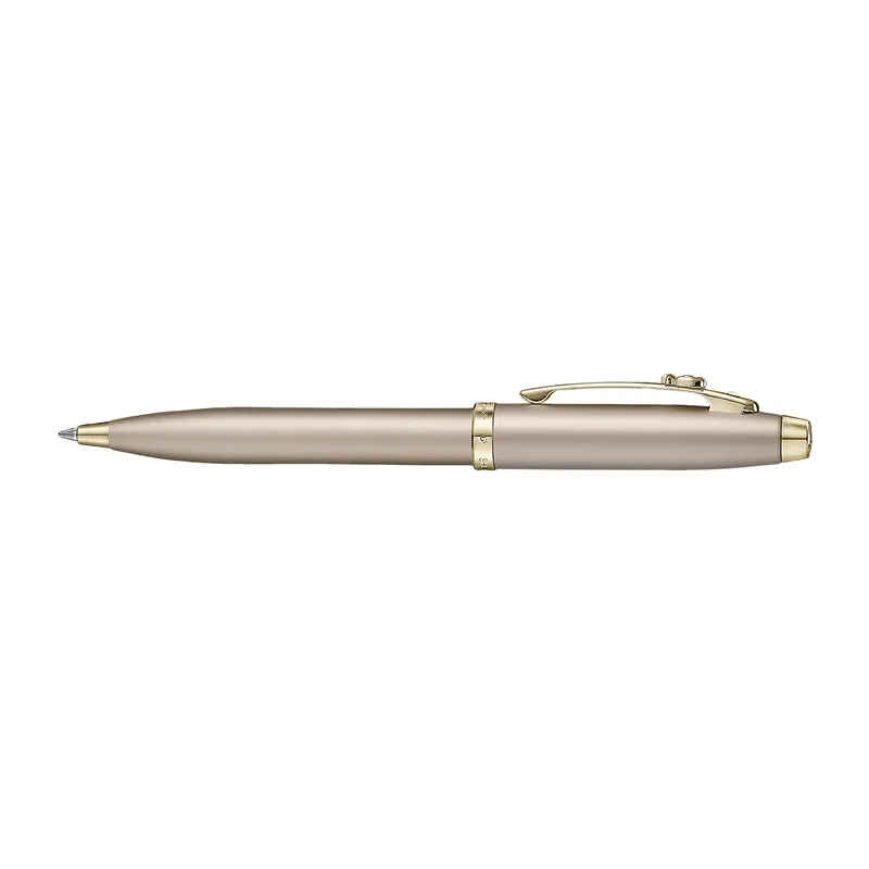 Sheaffer 100 Emily in Paris 9377 Champagne Gold Ballpoint Pen with Champagne Gold Trims and Bow-Shaped Clip Emblem