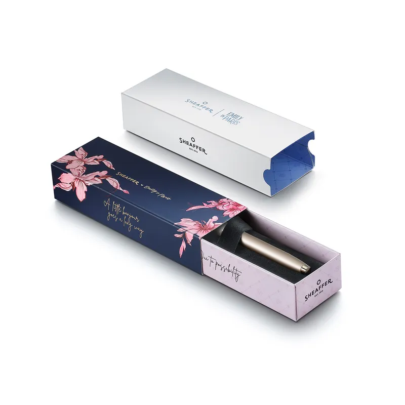 Sheaffer 100 Emily in Paris 9377 Champagne Gold Fountain Pen with Champagne Gold Trims and Bow-Shaped Clip Emblem (Fine)