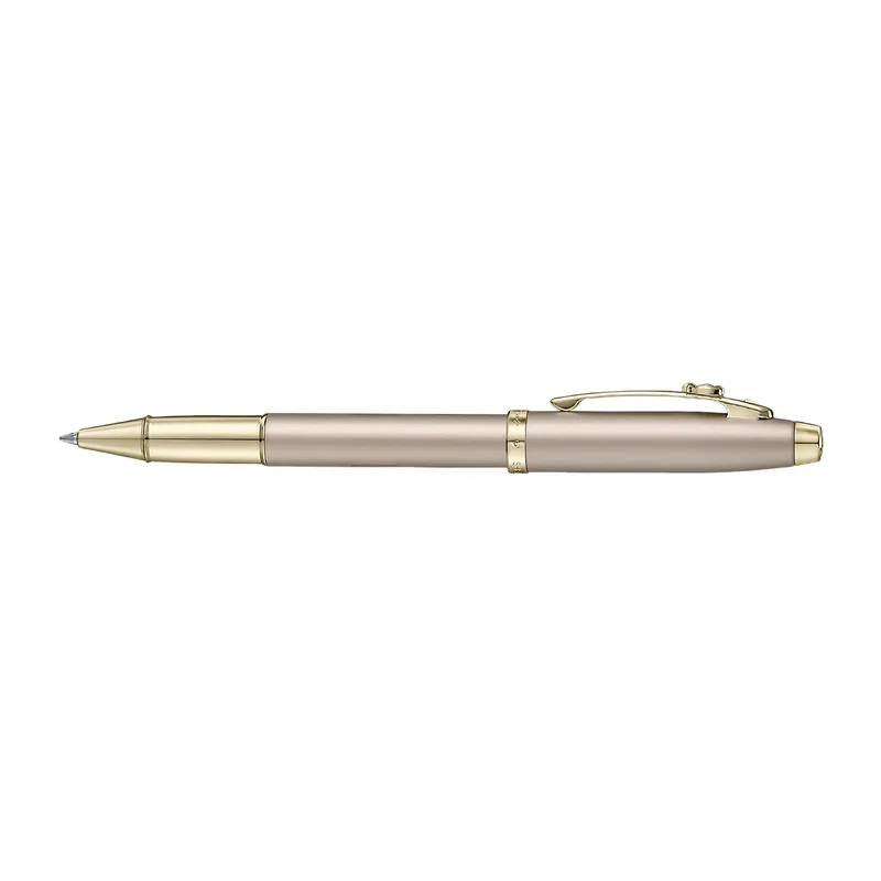 Sheaffer 100 Emily in Paris 9377 Champagne Gold Rollerball Pen with Champagne Gold Trims and Bow-Shaped Clip Emblem