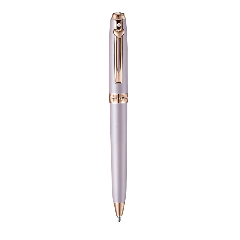 Sheaffer Emily in Paris Prelude Mini 9810 Pastel Pink Ballpoint Pen and PVD Rose Gold Trims with
Heart Emblem and Swarovski Crystal