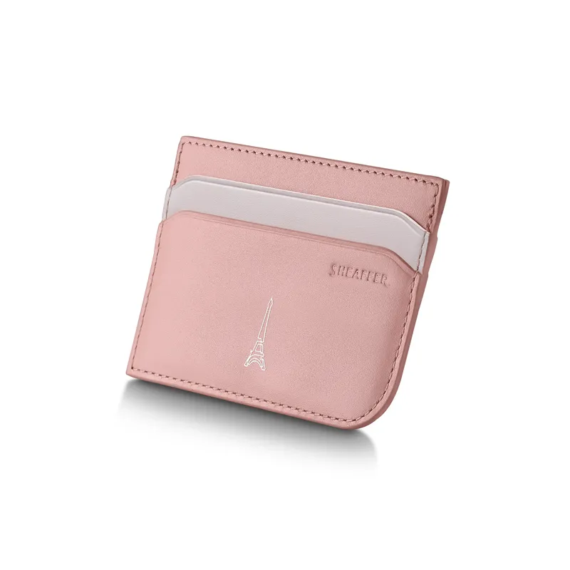 Sheaffer Emily in Paris Sentinel 321 Pink Matte Finish Ballpoint Pen with Chrome Trims and Full-Grain Leather Credit Card Holder Gift Set