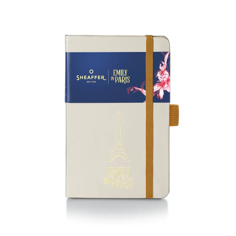 Sheaffer 100 Emily in Paris 9377 Champagne Gold Ballpoint Pen with Champagne Gold Trim and Hardbound Small Notebook Gift Set
