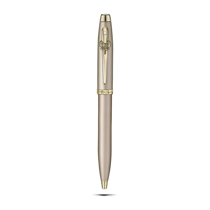 Sheaffer 100 Emily in Paris 9377 Champagne Gold Ballpoint Pen with Champagne Gold Trim and Hardbound Small Notebook Gift Set