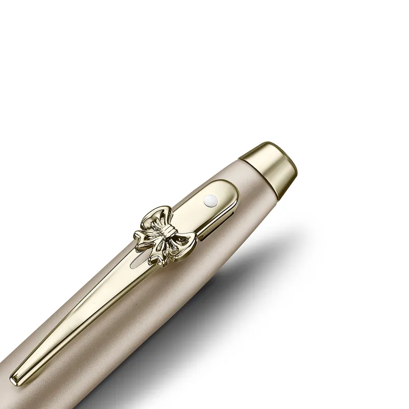 Sheaffer 100 Emily in Paris 9377 Champagne Gold Ballpoint Pen with Champagne Gold Trim and Hardbound Small Notebook Gift Set