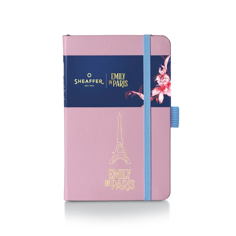 Sheaffer Emily in Paris Prelude Mini 9810 Pastel Pink Ballpoint Pen with Swarovski Crystal and Small Hardbound Notebook Gift Set