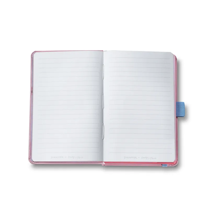 Sheaffer Emily in Paris Prelude Mini 9810 Pastel Pink Ballpoint Pen with Swarovski Crystal and Small Hardbound Notebook Gift Set