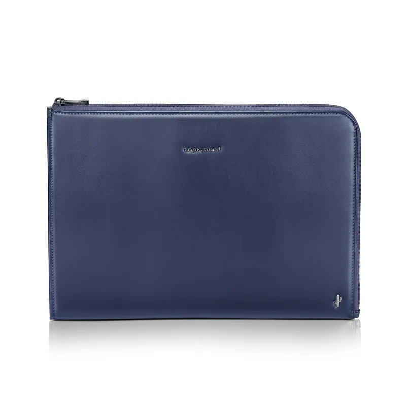 Lapis Bard Crossover Desert Bloom Cactus Leather 14-inch Laptop Sleeve - Blue