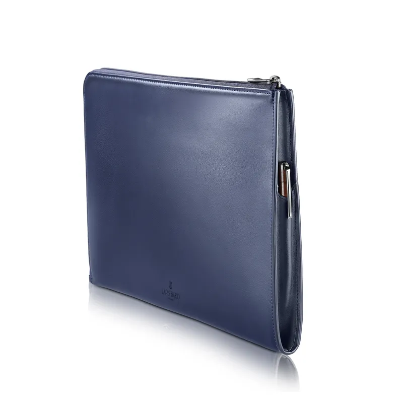 Lapis Bard Crossover Desert Bloom Cactus Leather 14-inch Laptop Sleeve - Blue