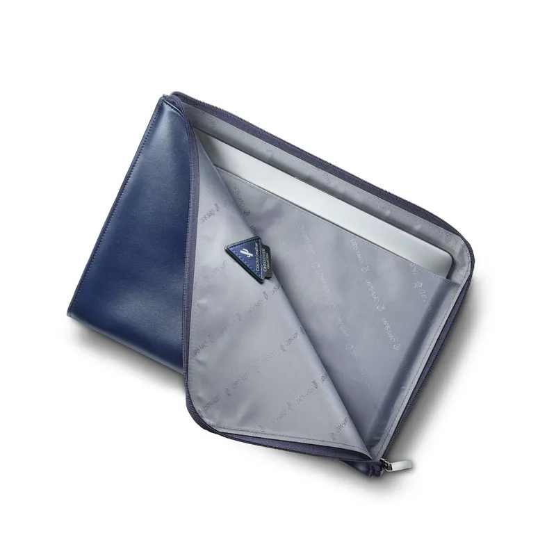 Lapis Bard Crossover Desert Bloom Cactus Leather 14-inch Laptop Sleeve - Blue