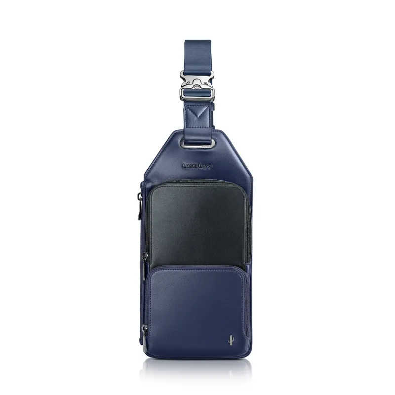 Lapis Bard Crossover Desert Bloom Cactus Leather Crossbody Bag - Blue